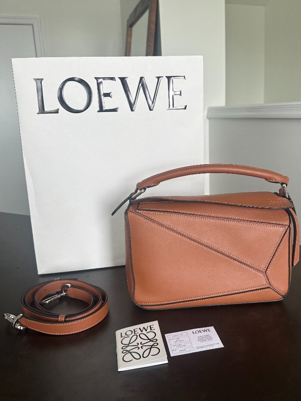 Loewe Puzzle Bag Small in Tan Calfskin